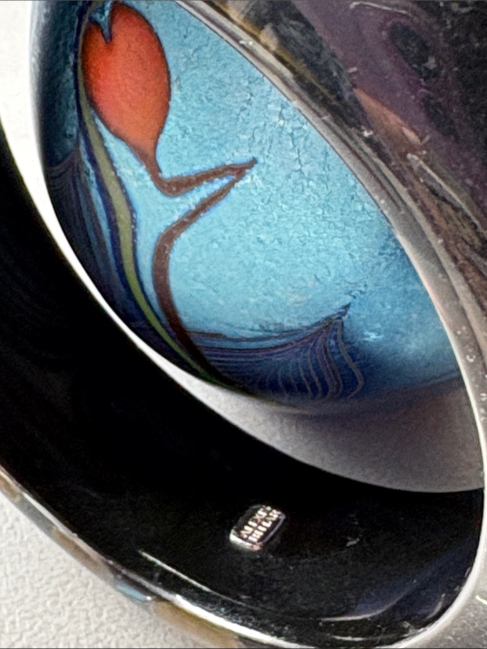 Alexis Bittar black and pearl lucite bangle bracelet. - Picture 2 of 3